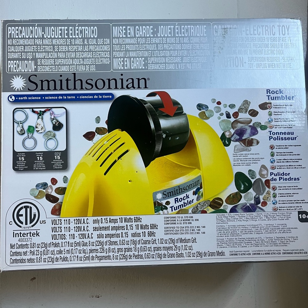 Smithsonian Yellow Rock Tumbler for Kids - Educational Gem Polishing Toy